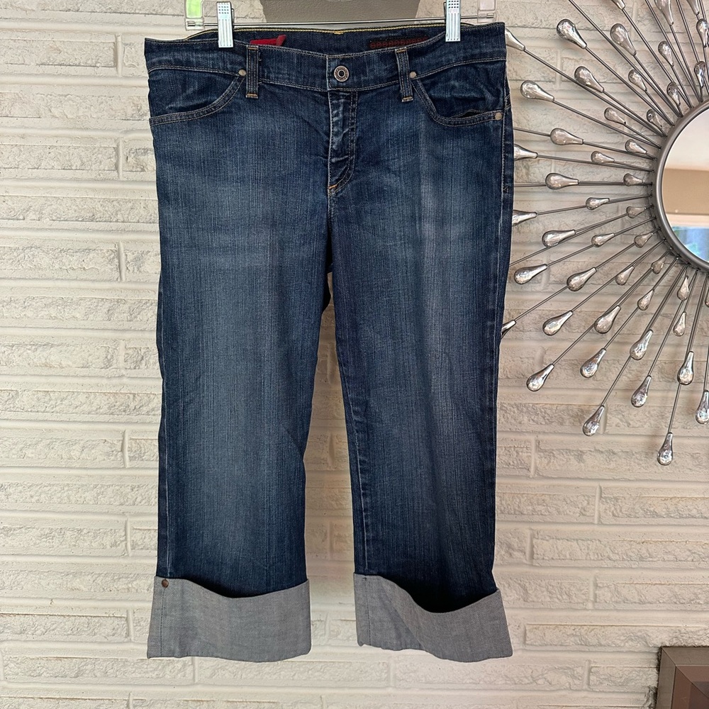 Ag Adriano Goldschmied Blue Ankle Cropped Jeans “The Shorty”